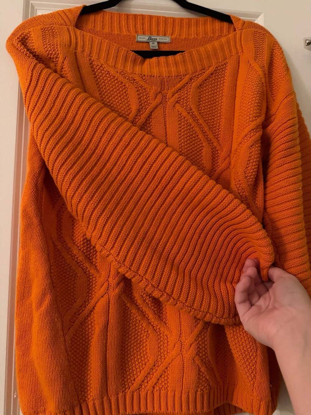 Bass Orange Cable Knit Sweater M - Picture 7 of 8